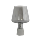 Lampe de table géométrique moderne en verre ambré pour chambre à coucher