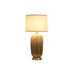 Lampe de table géométrique en céramique brune pour salon
