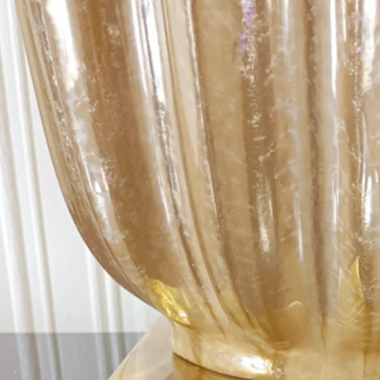 Lampe de table géométrique en céramique brune pour salon
