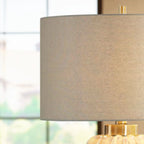 Lampe de table géométrique en céramique brune pour salon