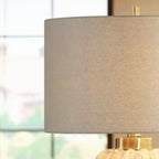 Lampe de table géométrique en céramique brune pour salon