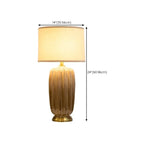 Lampe de table géométrique en céramique brune pour salon