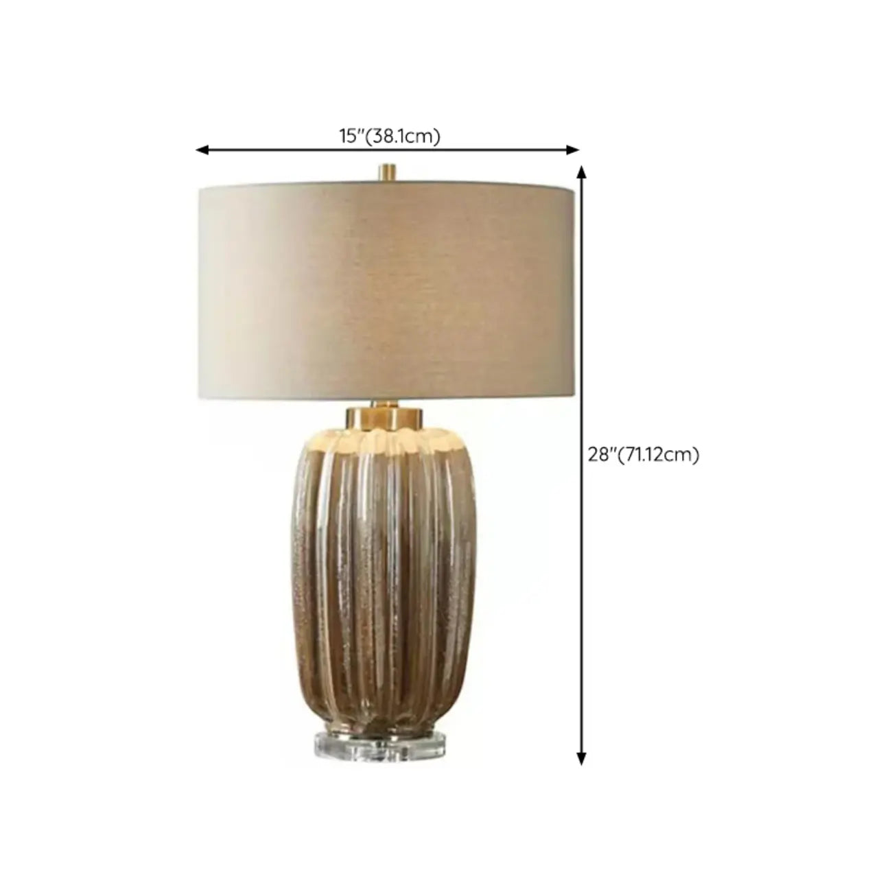 Lampe de table géométrique en céramique brune pour salon