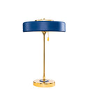 Lampe de chevet géométrique dorée avec interrupteur à tirette