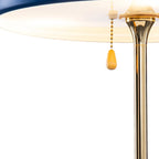 Lampe de chevet géométrique dorée avec interrupteur à tirette