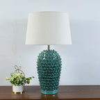 Lampe de table moderne en céramique verte à brancher pour salon