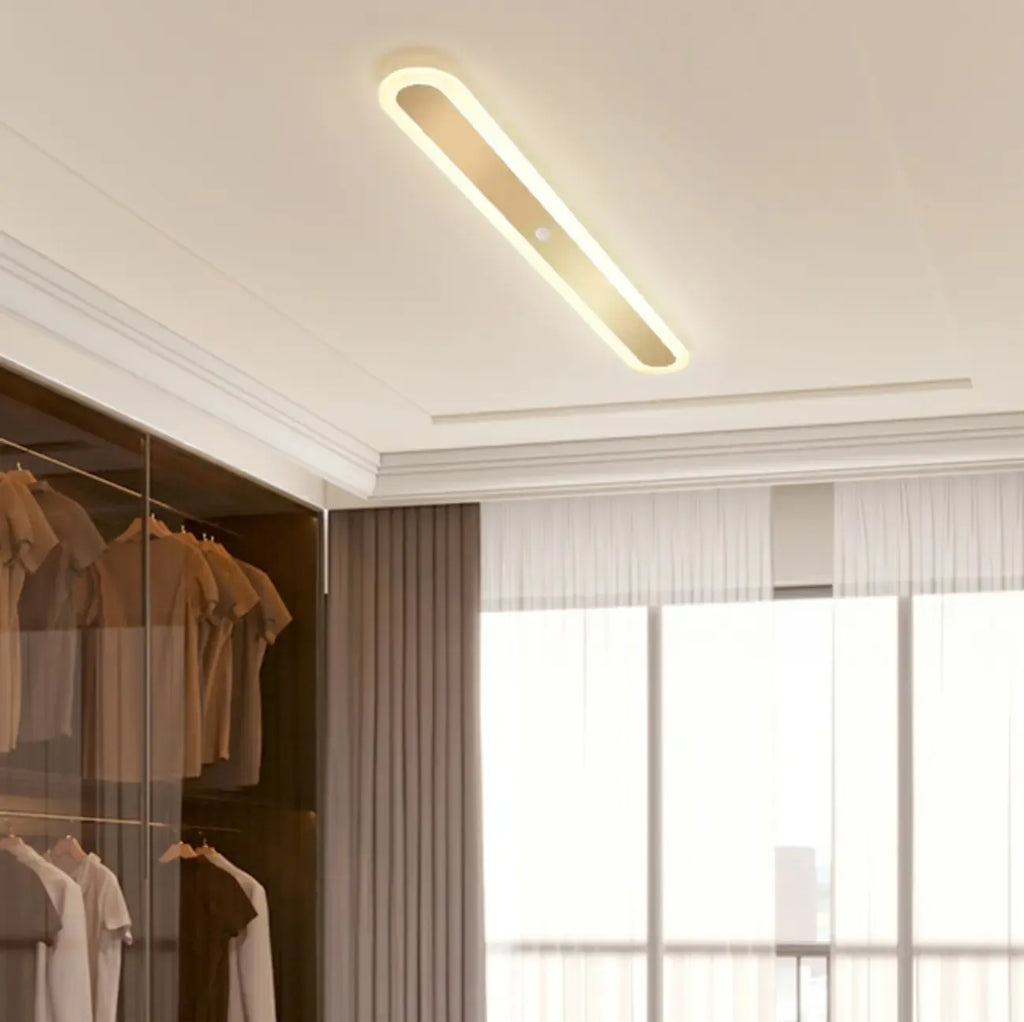 Plafonnier LED géométrique doré encastré pour salon