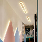 Plafonnier LED géométrique doré encastré pour salon