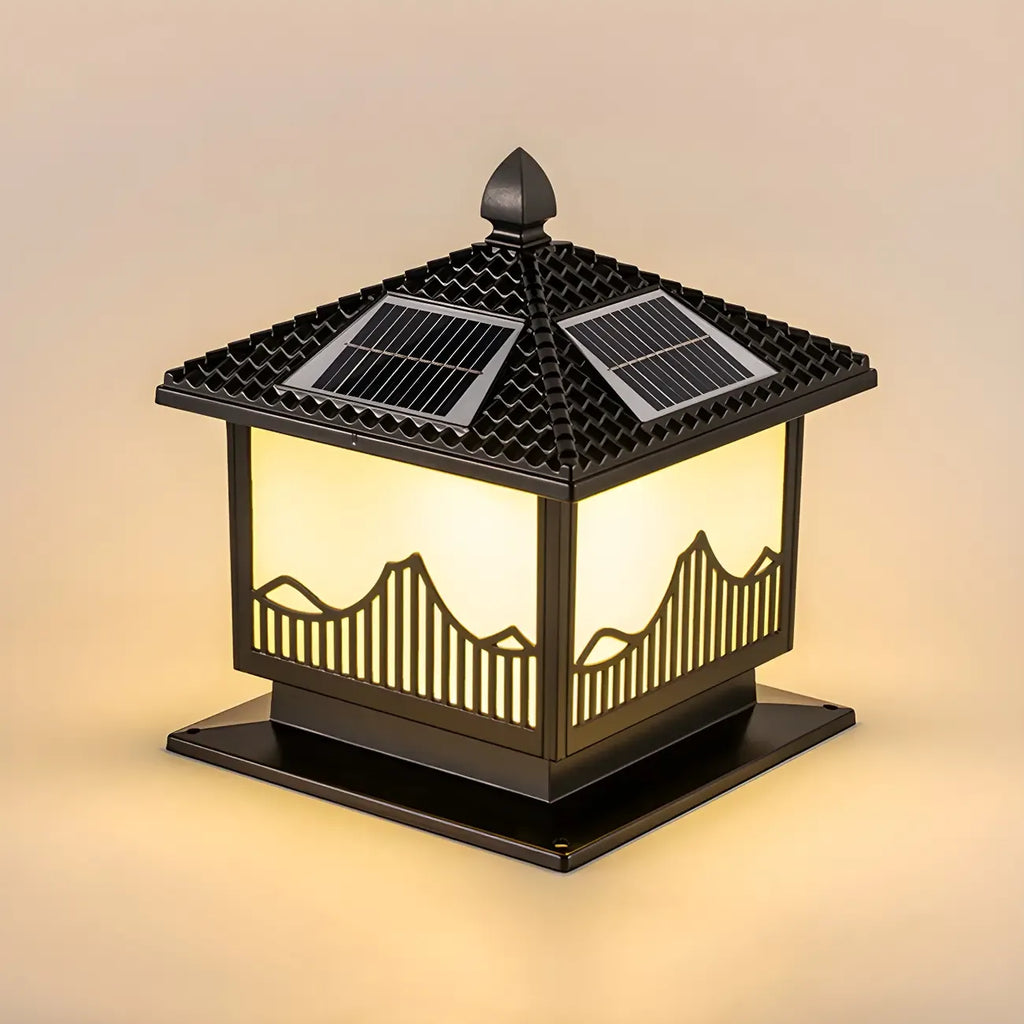 Lampes solaires d'extérieur élégantes en forme de maison, à LED, noires