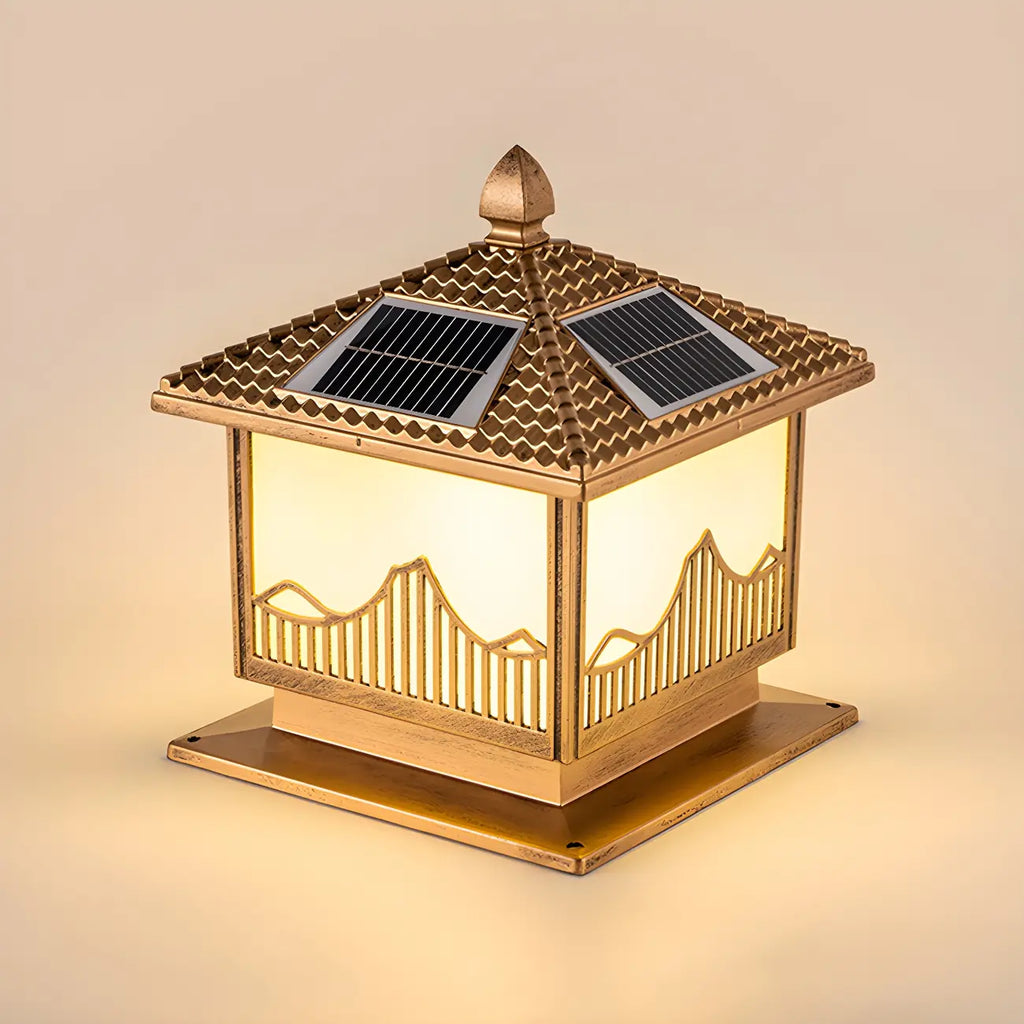 Lampes solaires d'extérieur élégantes en forme de maison, à LED, noires