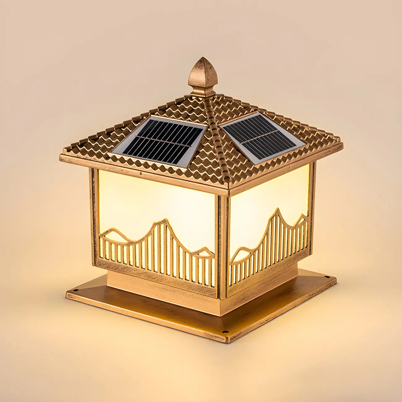 Lampes solaires d'extérieur élégantes en forme de maison, à LED, noires