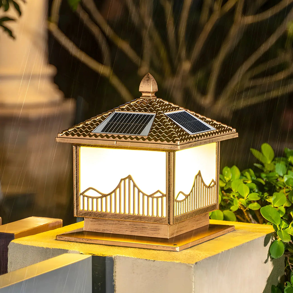 Lampes solaires d'extérieur élégantes en forme de maison, à LED, noires