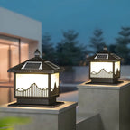 Lampes solaires d'extérieur élégantes en forme de maison, à LED, noires