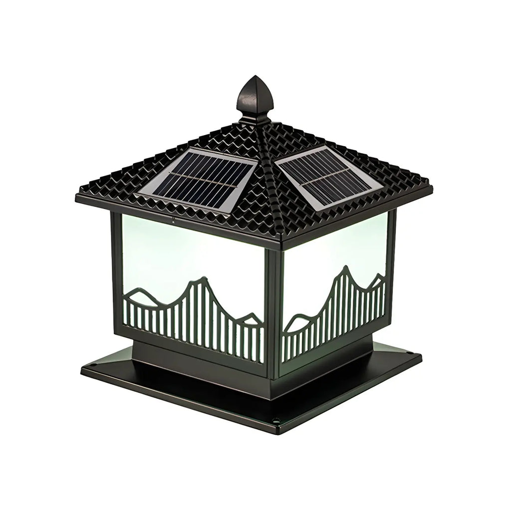 Lampes solaires d'extérieur élégantes en forme de maison, à LED, noires