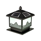Lampes solaires d'extérieur élégantes en forme de maison, à LED, noires