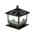 Lampes solaires d'extérieur élégantes en forme de maison, à LED, noires