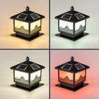 Lampes solaires d'extérieur élégantes en forme de maison, à LED, noires