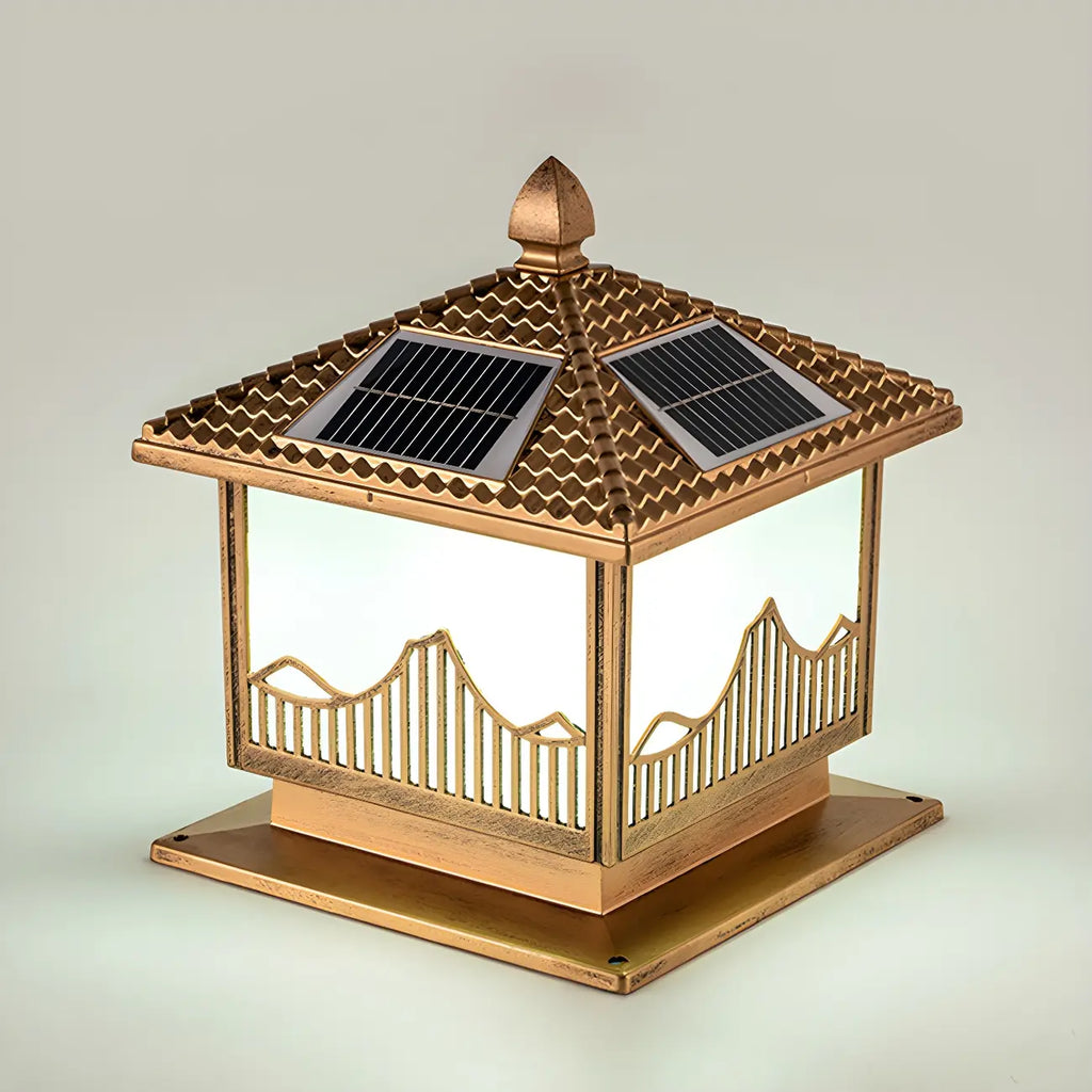 Lampes solaires d'extérieur élégantes en forme de maison, à LED, noires