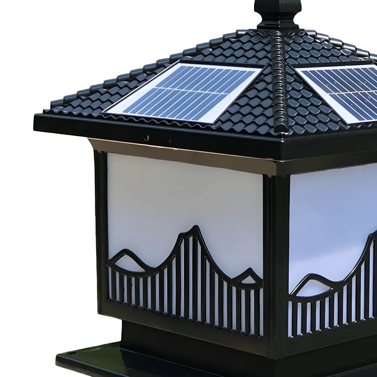Lampes solaires d'extérieur élégantes en forme de maison, à LED, noires