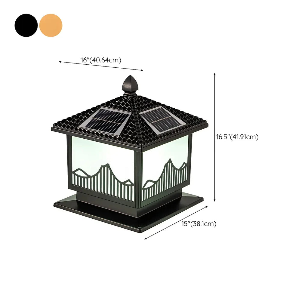 Lampes solaires d'extérieur élégantes en forme de maison, à LED, noires
