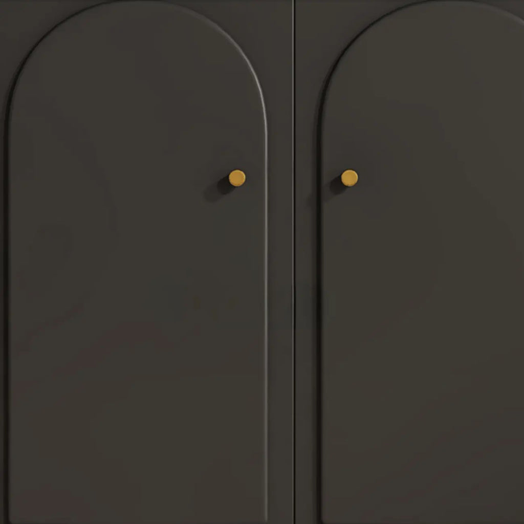 Commode élégante en bois noir avec tiroirs et armoire