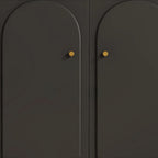 Commode élégante en bois noir avec tiroirs et armoire