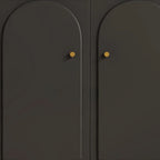Commode élégante en bois noir avec tiroirs et armoire