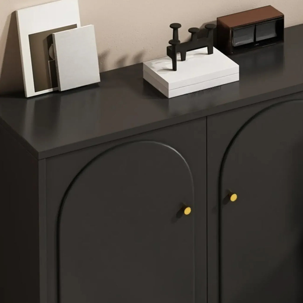 Commode élégante en bois noir avec tiroirs et armoire