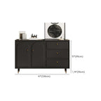 Commode élégante en bois noir avec tiroirs et armoire