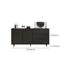 Commode élégante en bois noir avec tiroirs et armoire