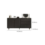 Commode élégante en bois noir avec tiroirs et armoire