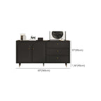 Commode élégante en bois noir avec tiroirs et armoire