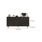 Commode élégante en bois noir avec tiroirs et armoire