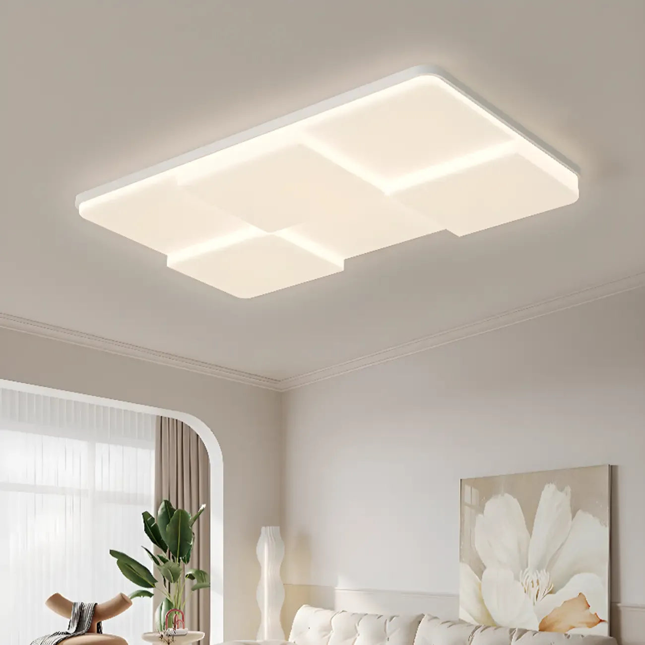 Plafonnier LED encastré en acrylique pour usage résidentiel