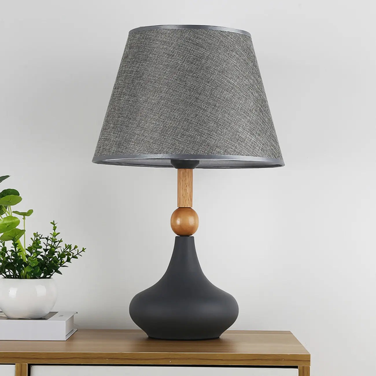 Lampe de table géométrique grise moderne pour salon