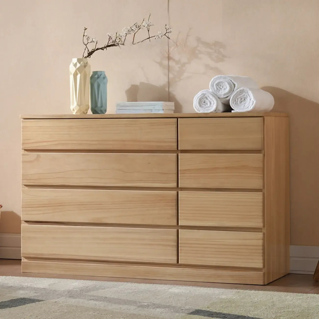 Commodes doubles classiques en bois avec 7 tiroirs