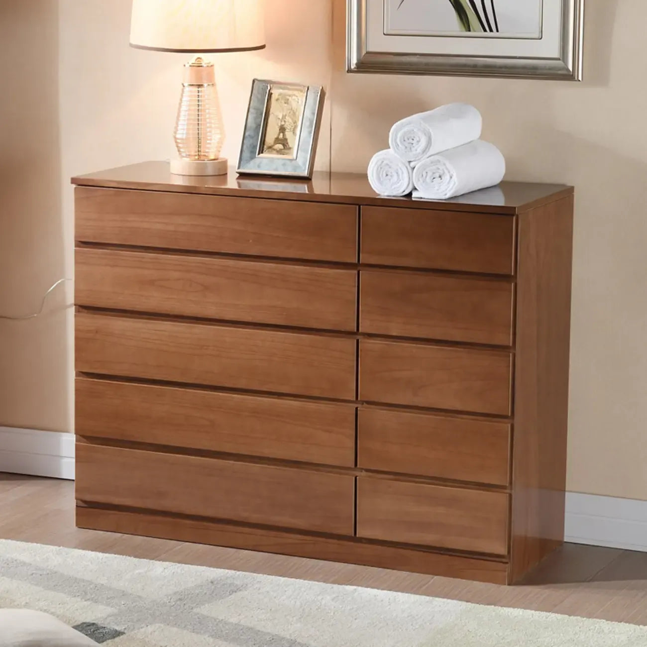 Commodes doubles classiques en bois avec 7 tiroirs