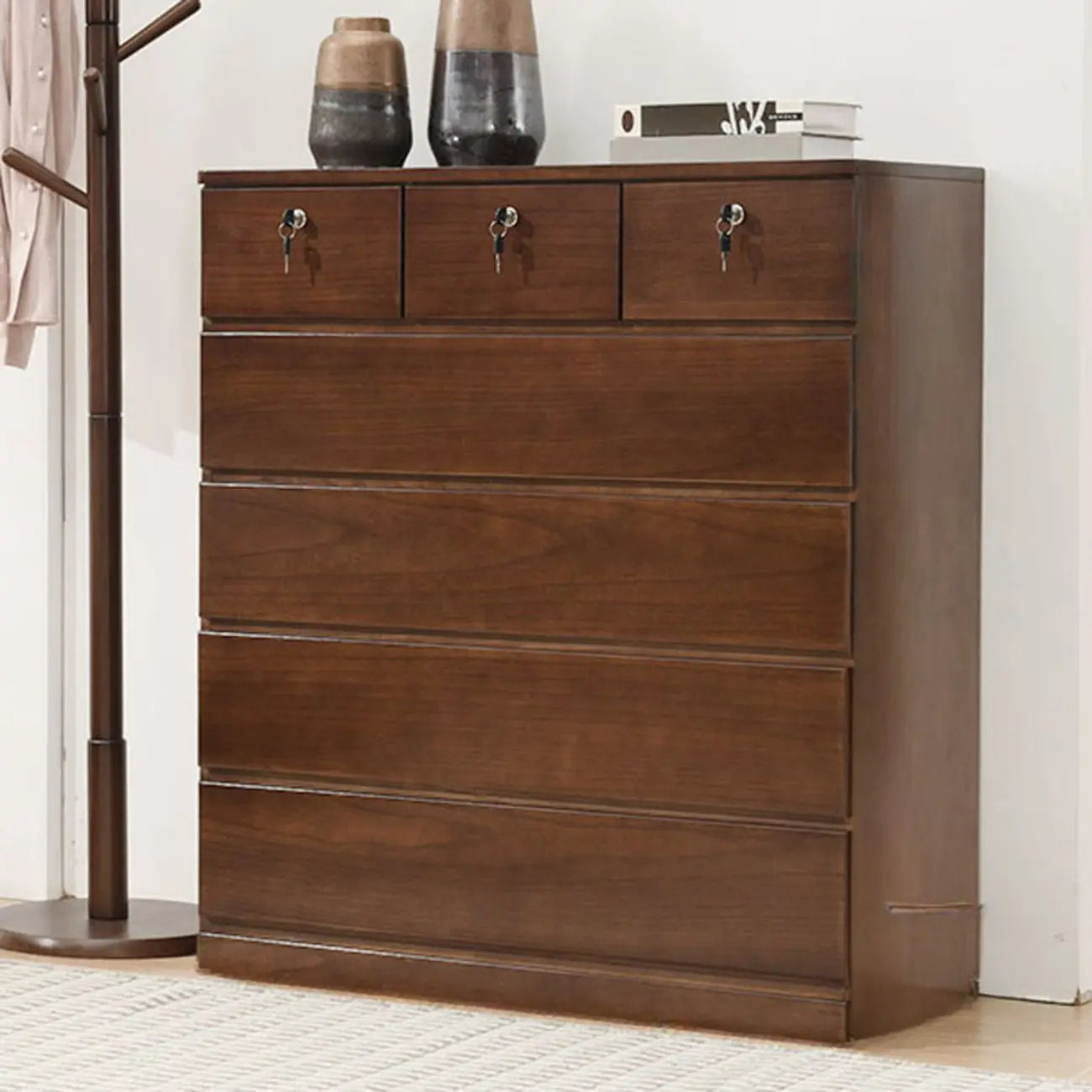 Commodes doubles classiques en bois avec 7 tiroirs