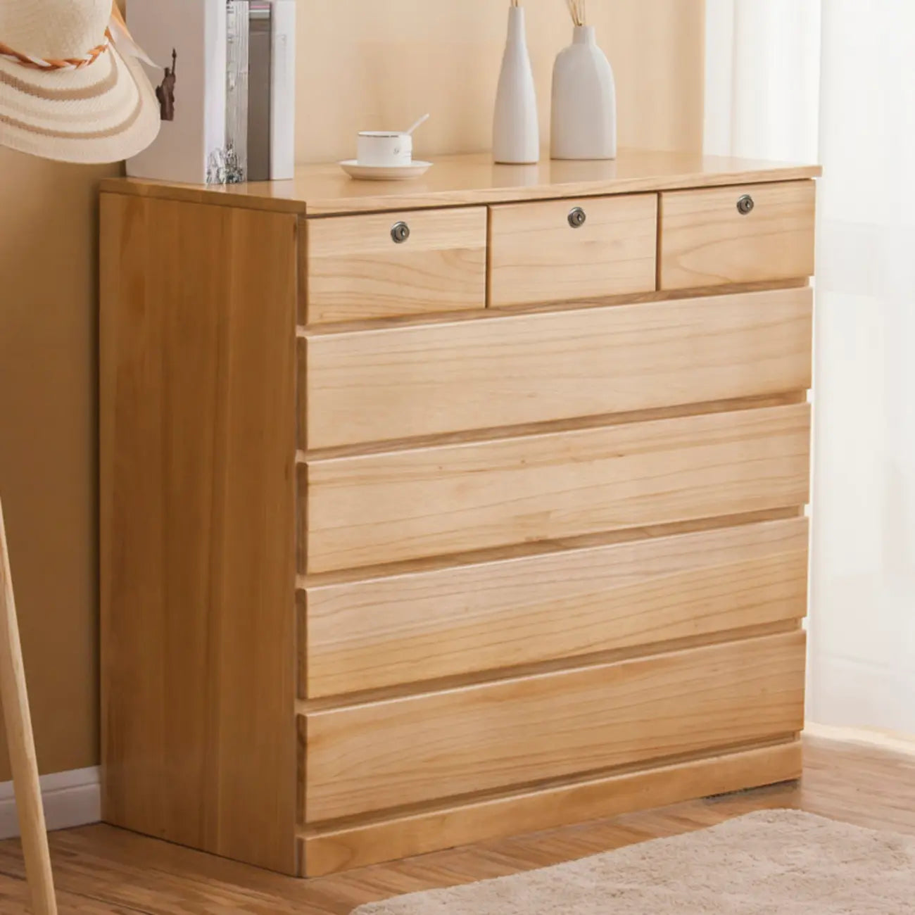 Commodes doubles classiques en bois avec 7 tiroirs