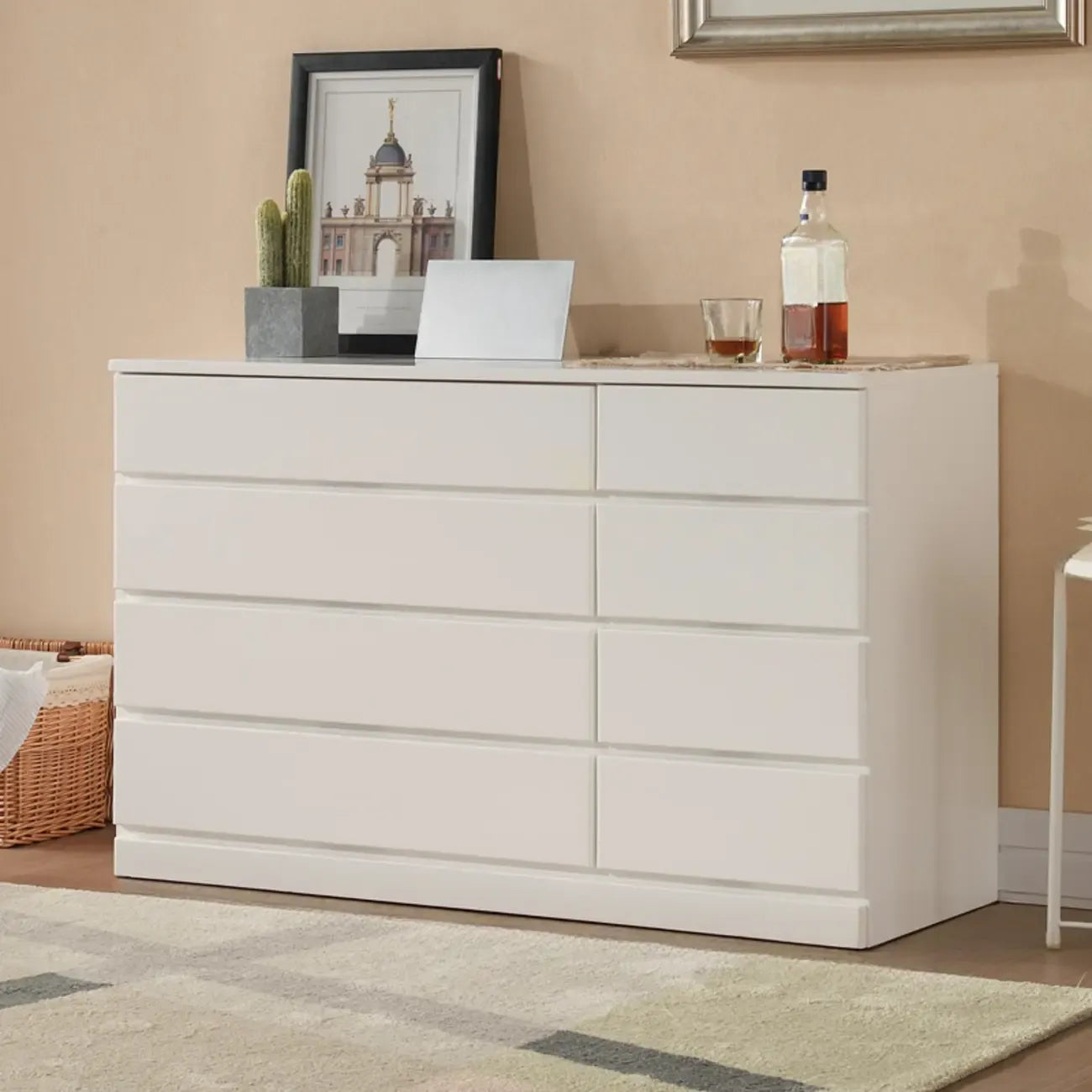 Commodes doubles classiques en bois avec 7 tiroirs