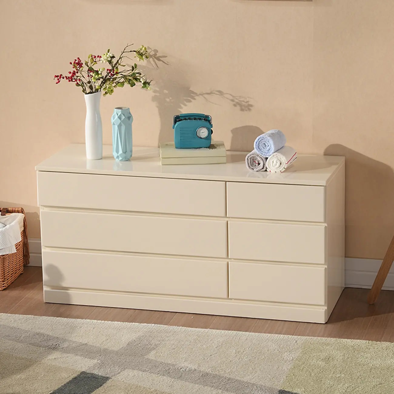 Commodes doubles classiques en bois avec 7 tiroirs