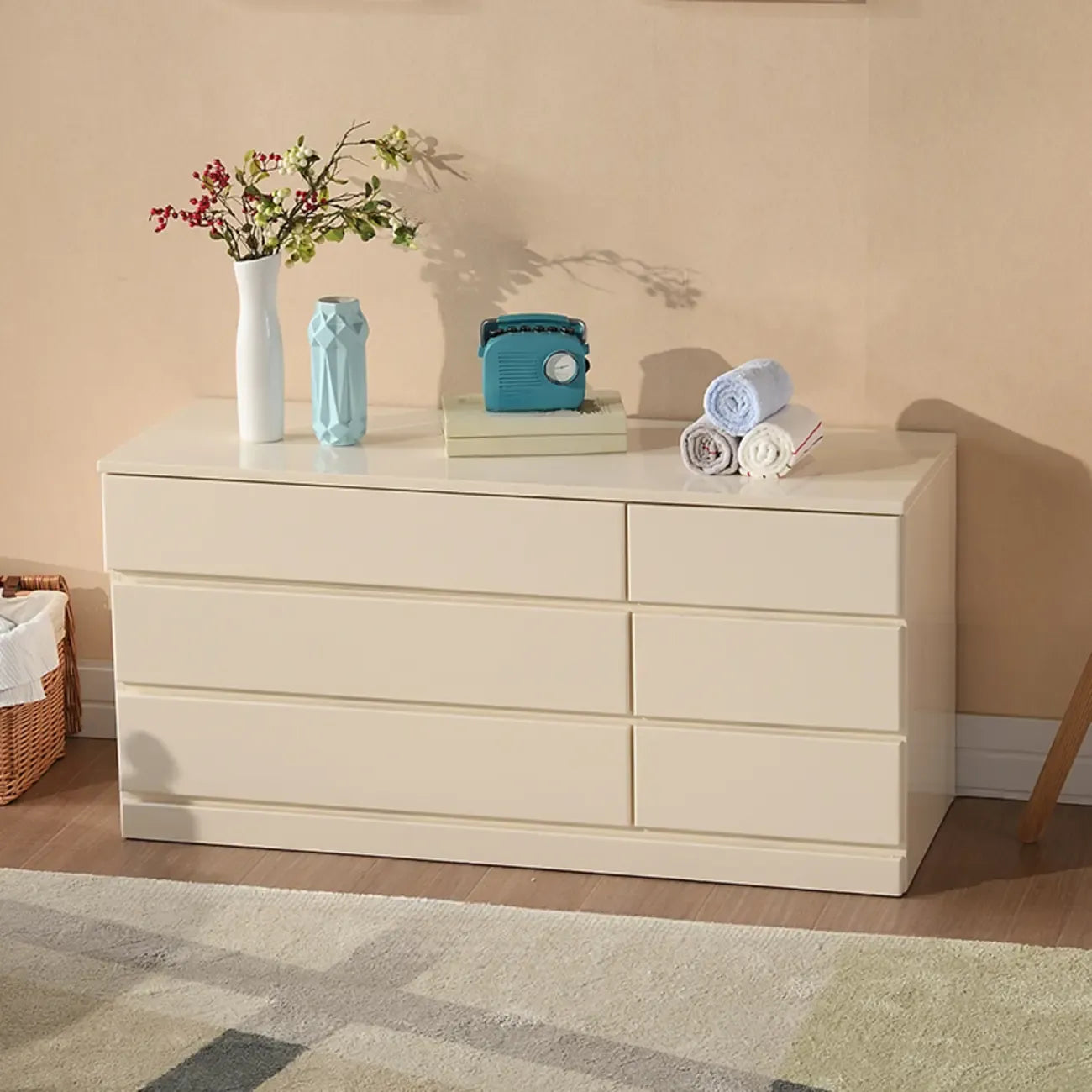 Commodes doubles classiques en bois avec 7 tiroirs