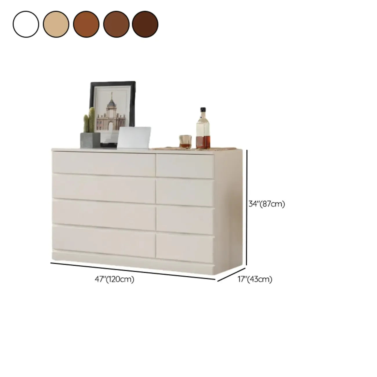 Commodes doubles classiques en bois avec 7 tiroirs