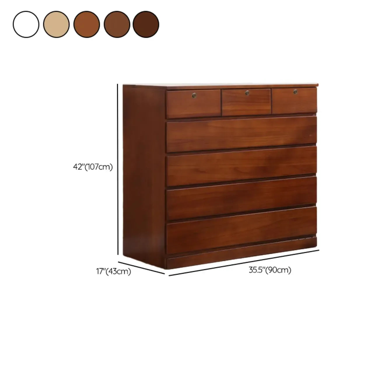 Commodes doubles classiques en bois avec 7 tiroirs