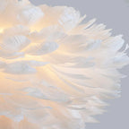 Suspension moderne blanche à plumes, hauteur réglable
