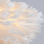 Suspension moderne blanche à plumes, hauteur réglable