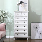 Commode élégante en bois blanc à 7 tiroirs avec poignée en métal