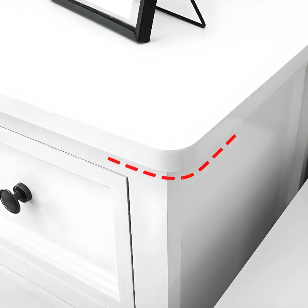 Commode élégante en bois blanc à 9 tiroirs avec poignée en métal