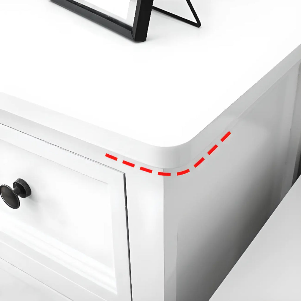 Commode élégante en bois blanc à 7 tiroirs avec poignée en métal