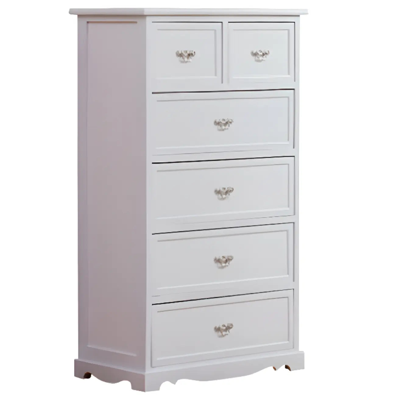 Commode élégante en bois blanc à 9 tiroirs avec poignée en métal